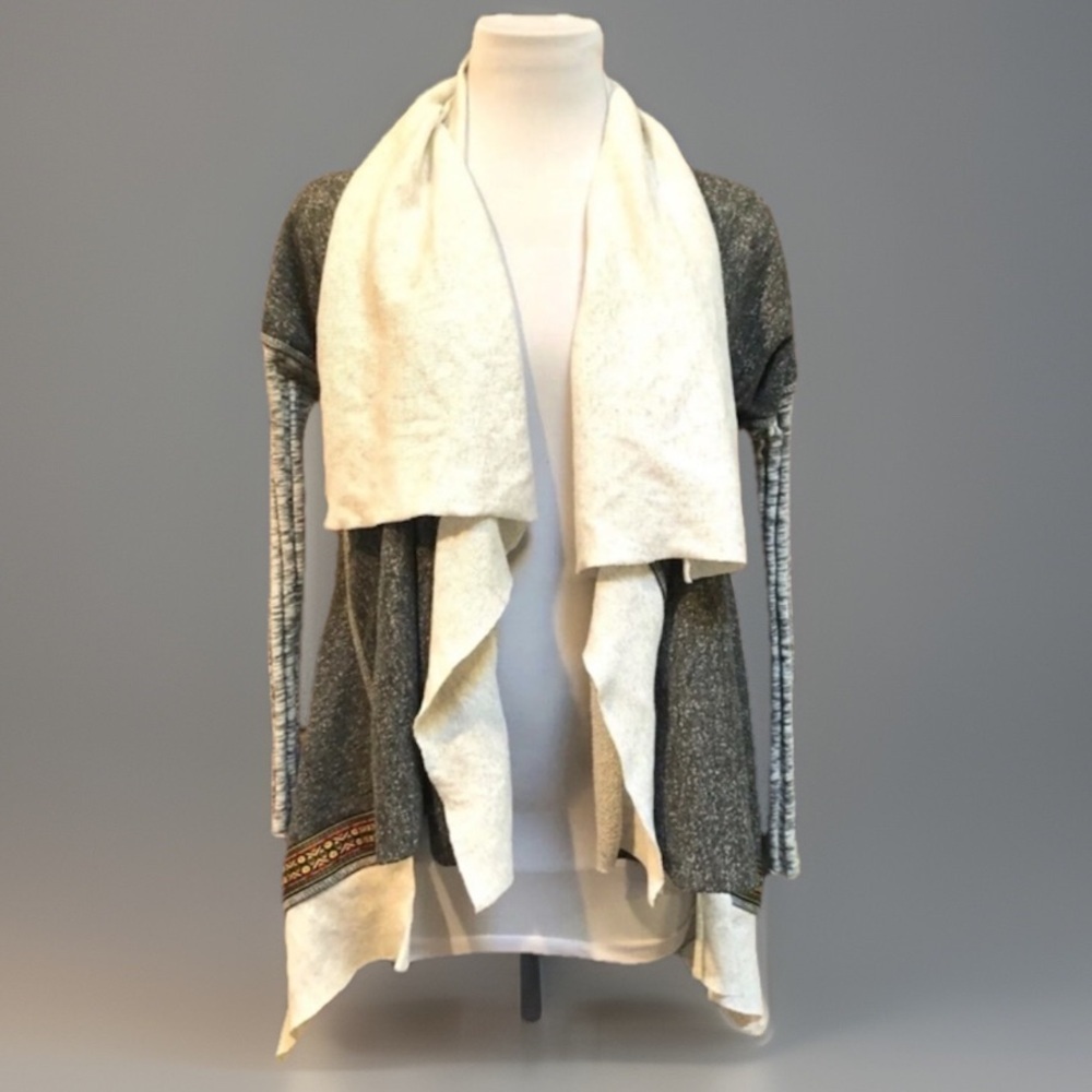 Patchwork Open Jersey Sweatshirt Blazer Jacket